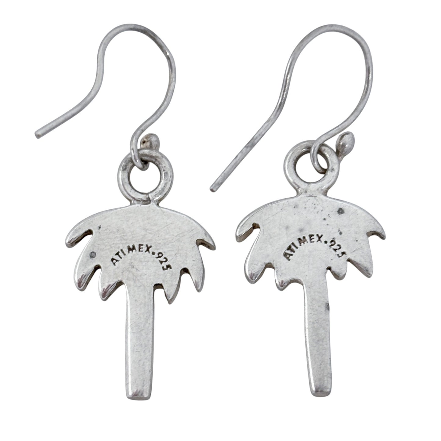 Vintage Mexican Sterling Silver 925 Palm Tree Dangle Earrings
