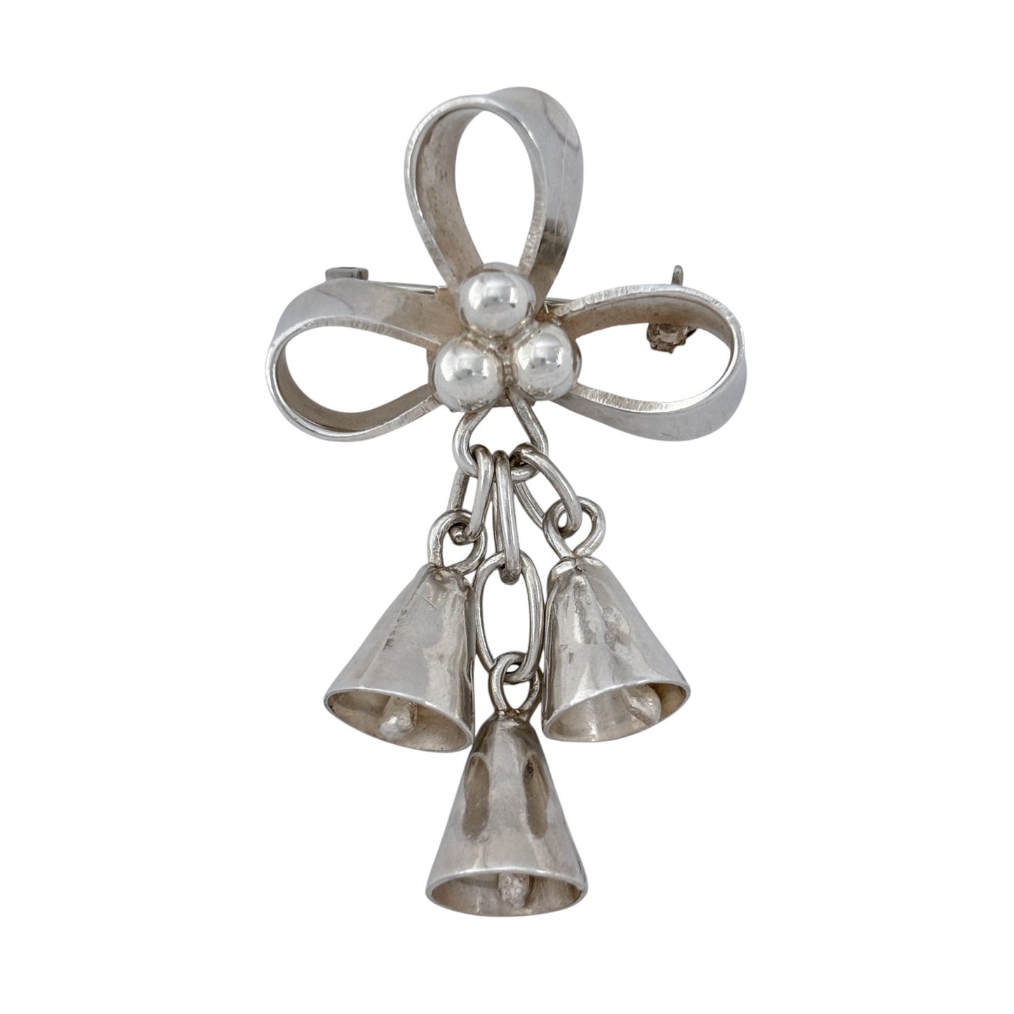 Vintage Sterling Silver 925 Bow Bells Brooch