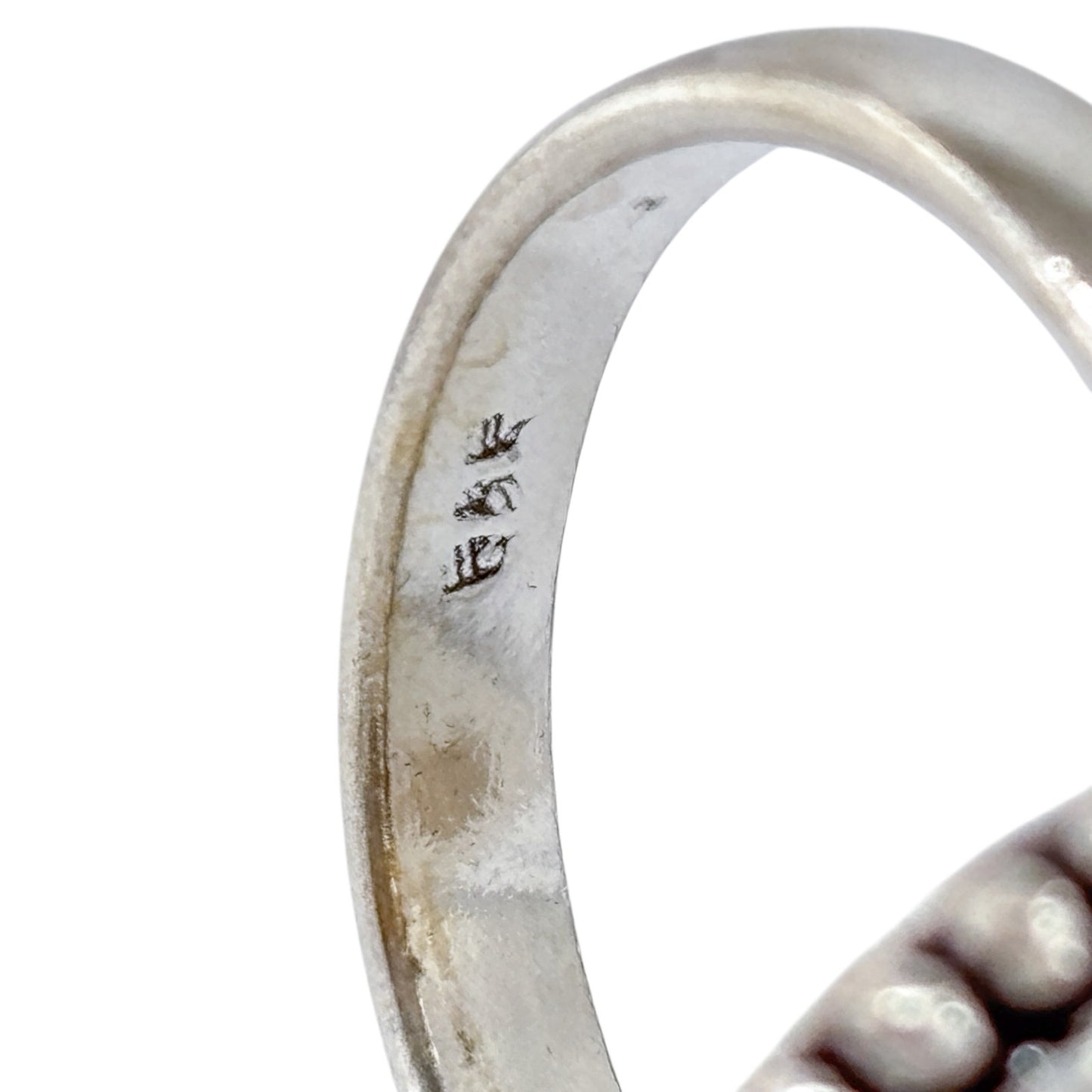 Vintage Sterling Silver 925 Teardrop Agate Statement Ring | Size 7.5