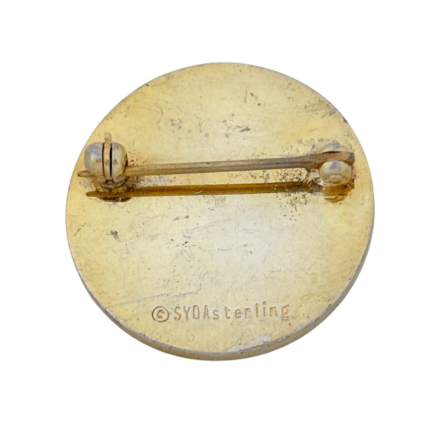 Vintage Gold-Tone Sterling Silver 925 Om Symbol Brooch