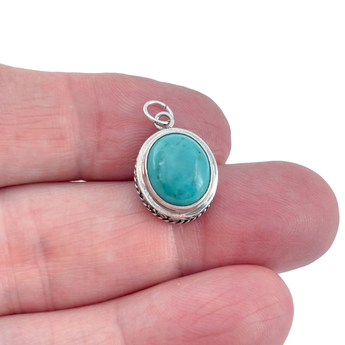 Vintage Sterling Silver 925 Turquoise Pendant