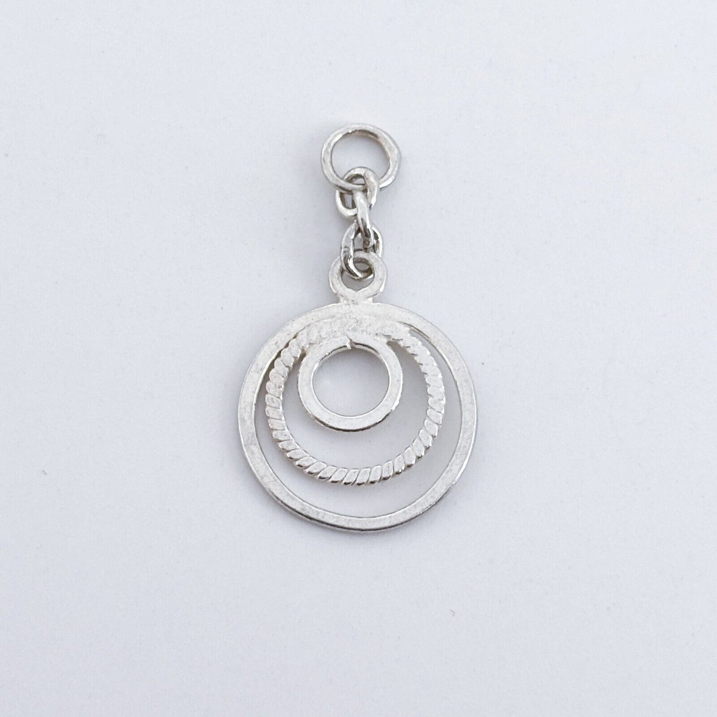 Vintage Sterling Silver 925 Geometric Circle Pendant