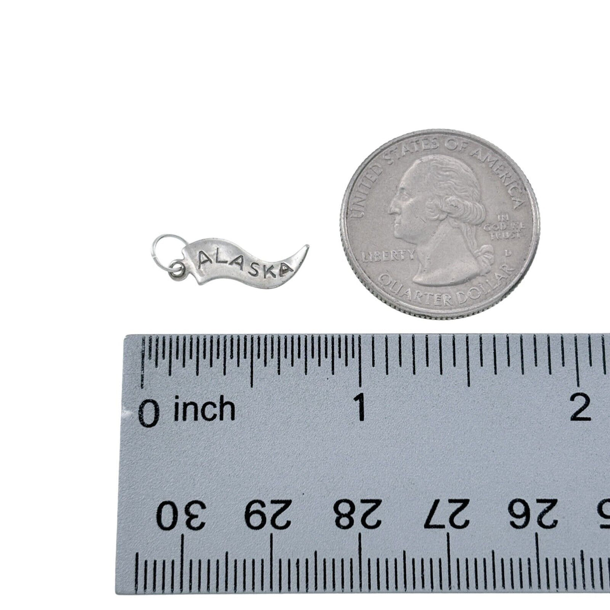 Vintage Sterling Silver 925 Alaska Pennant Banner Charm