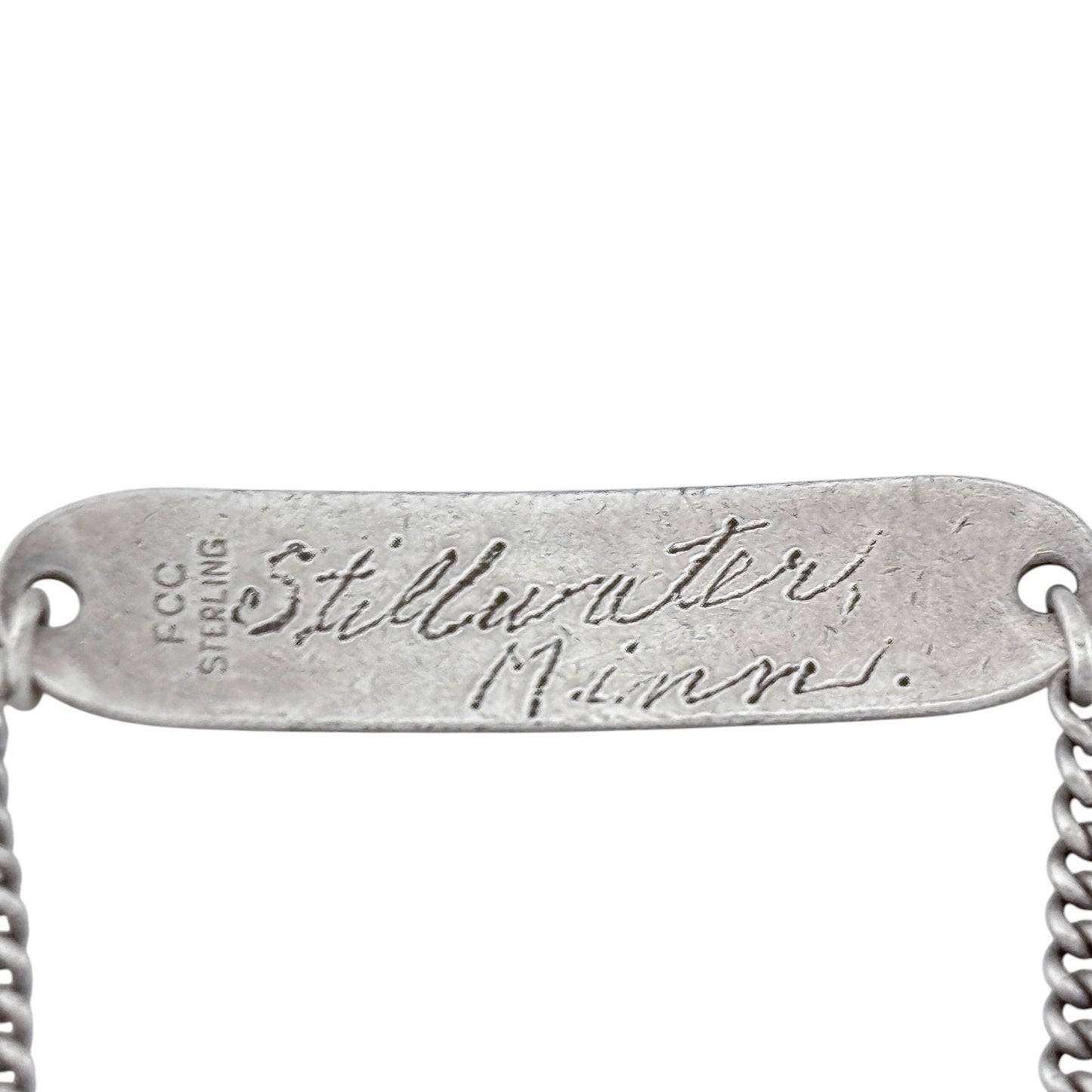 Vintage Sterling Silver 925 L. Utecht ID Bracelet 6.5"