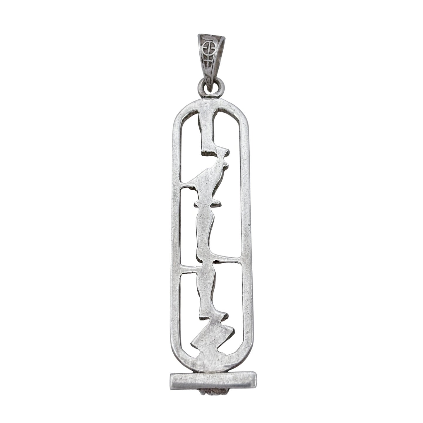 Vintage Sterling Silver 925 Egyptian Hieroglyph Bobby Pendant