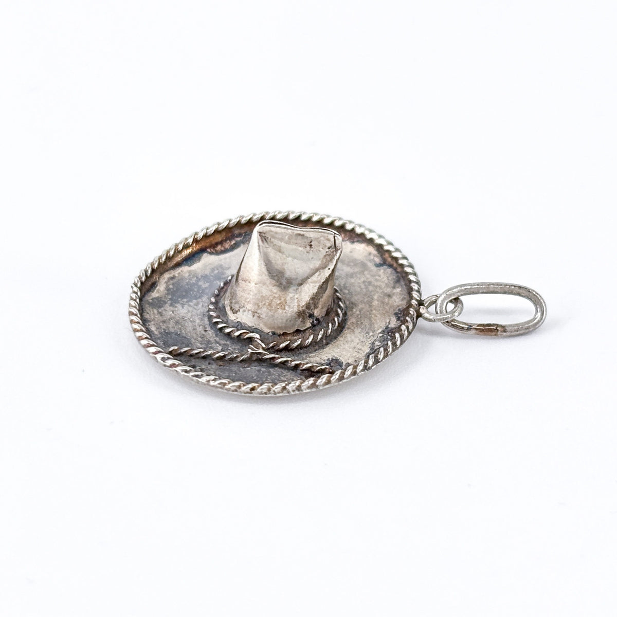 Vintage Sterling Silver 925 3D Sombrero Hat Charm Pendant