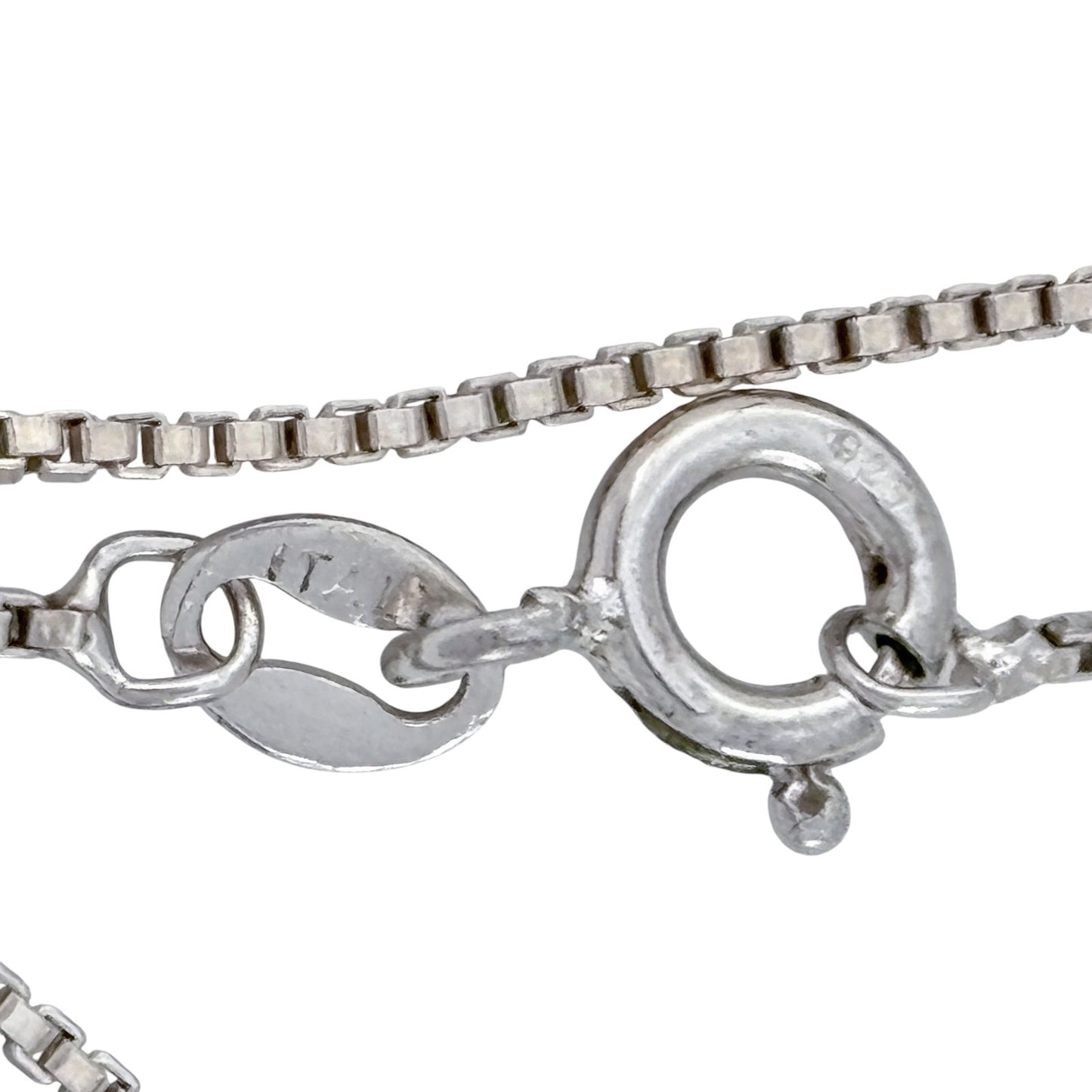 Vintage Italy Sterling Silver 925 Box Link Chain Necklace 16"