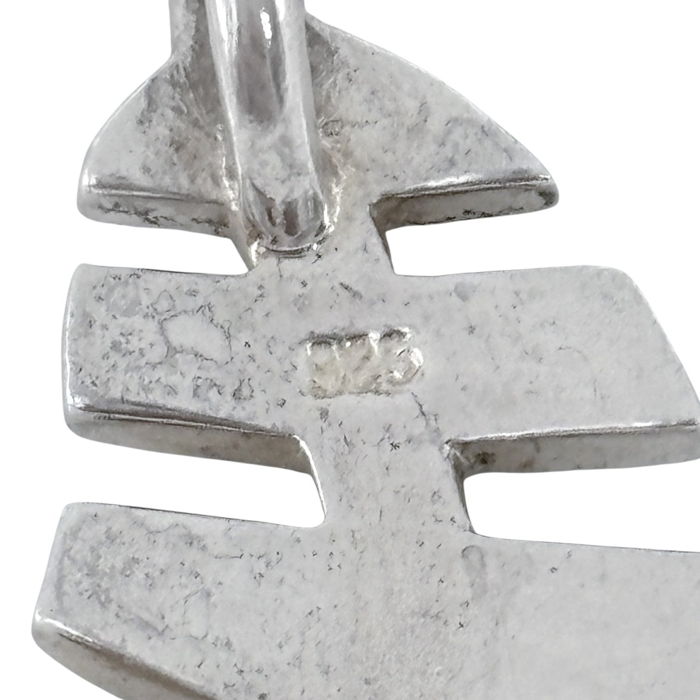 Vintage Sterling Silver 925 Mother of Pearl Abstract Pendant
