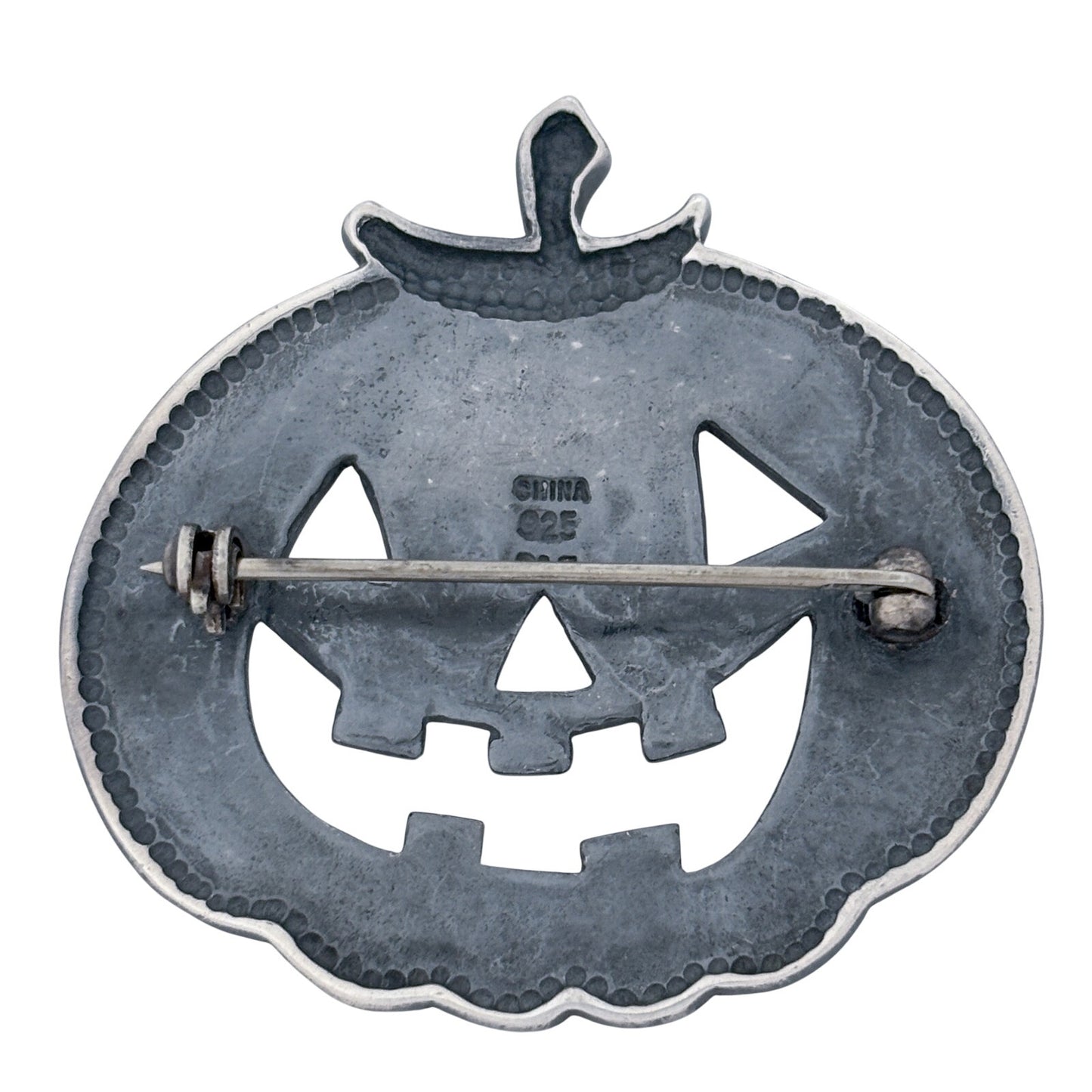 Vintage Sterling Silver 925 Jack O Lantern Pumpkin Brooch