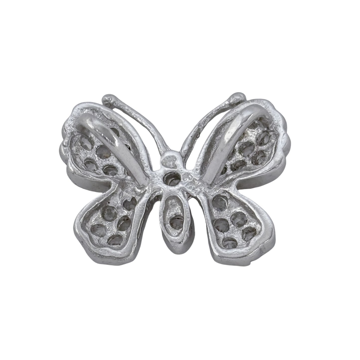 Vintage Sterling Silver 925 Cubic Zirconia Butterfly Pendant