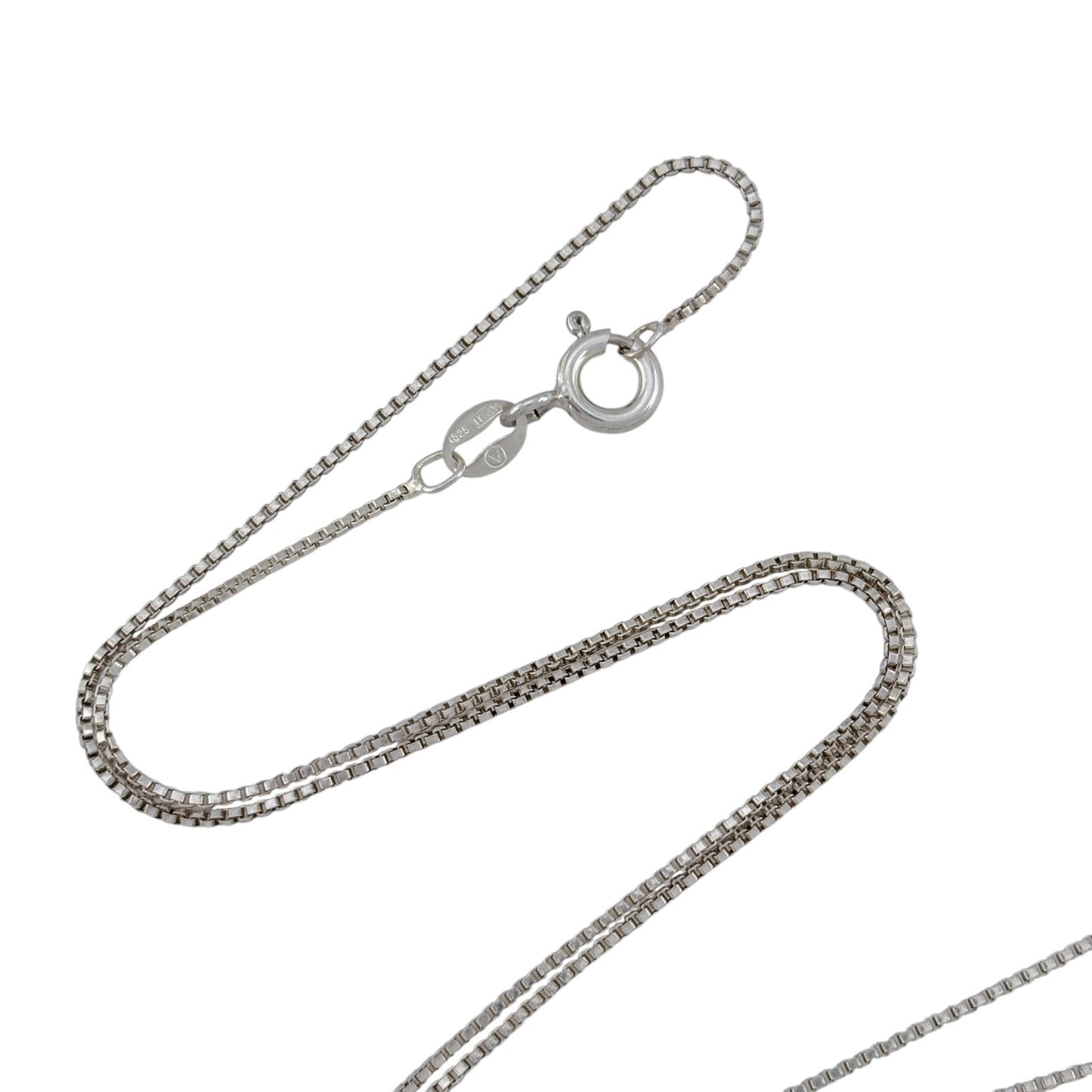Vintage Italian Sterling Silver 925 Box Chain Necklace 16"
