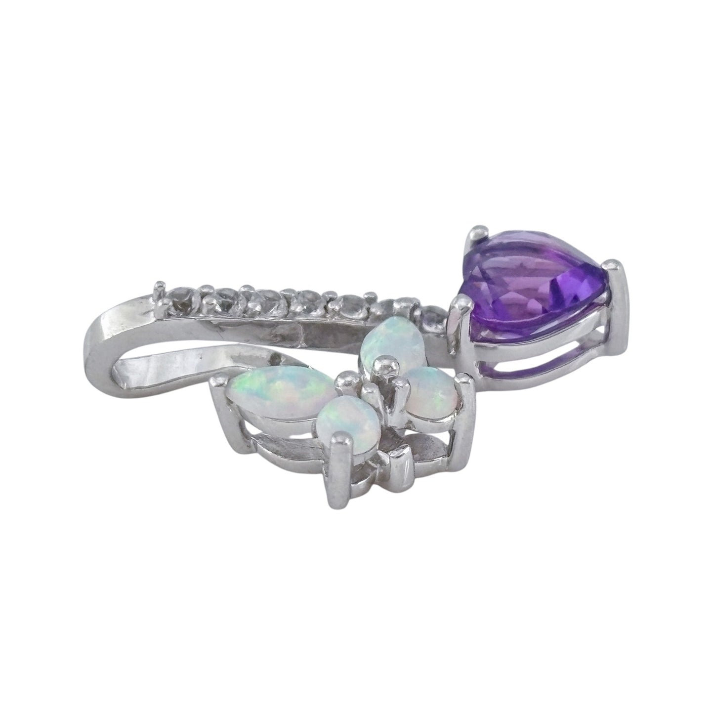 Vintage Sterling Silver 925 Opal Amethyst Topaz Pendant
