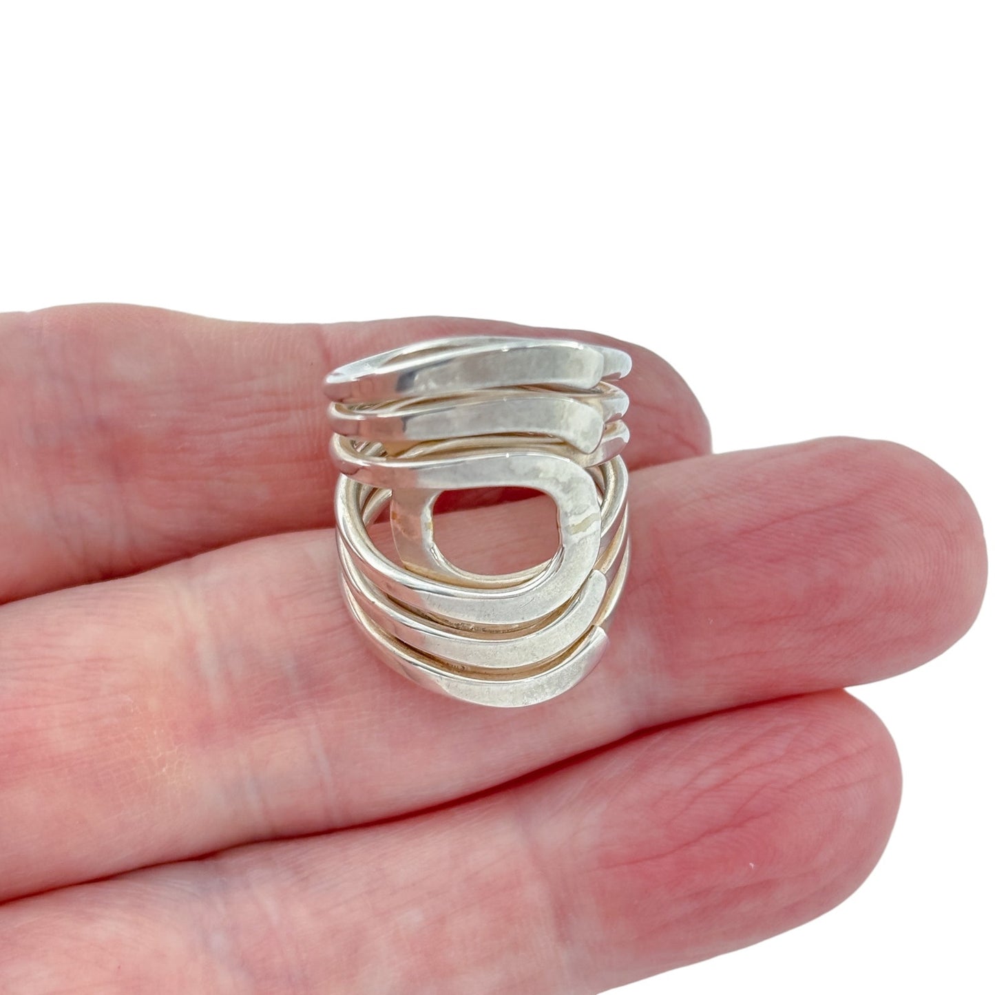 Vintage Sterling Silver 925 Multi Band Ring Size 6