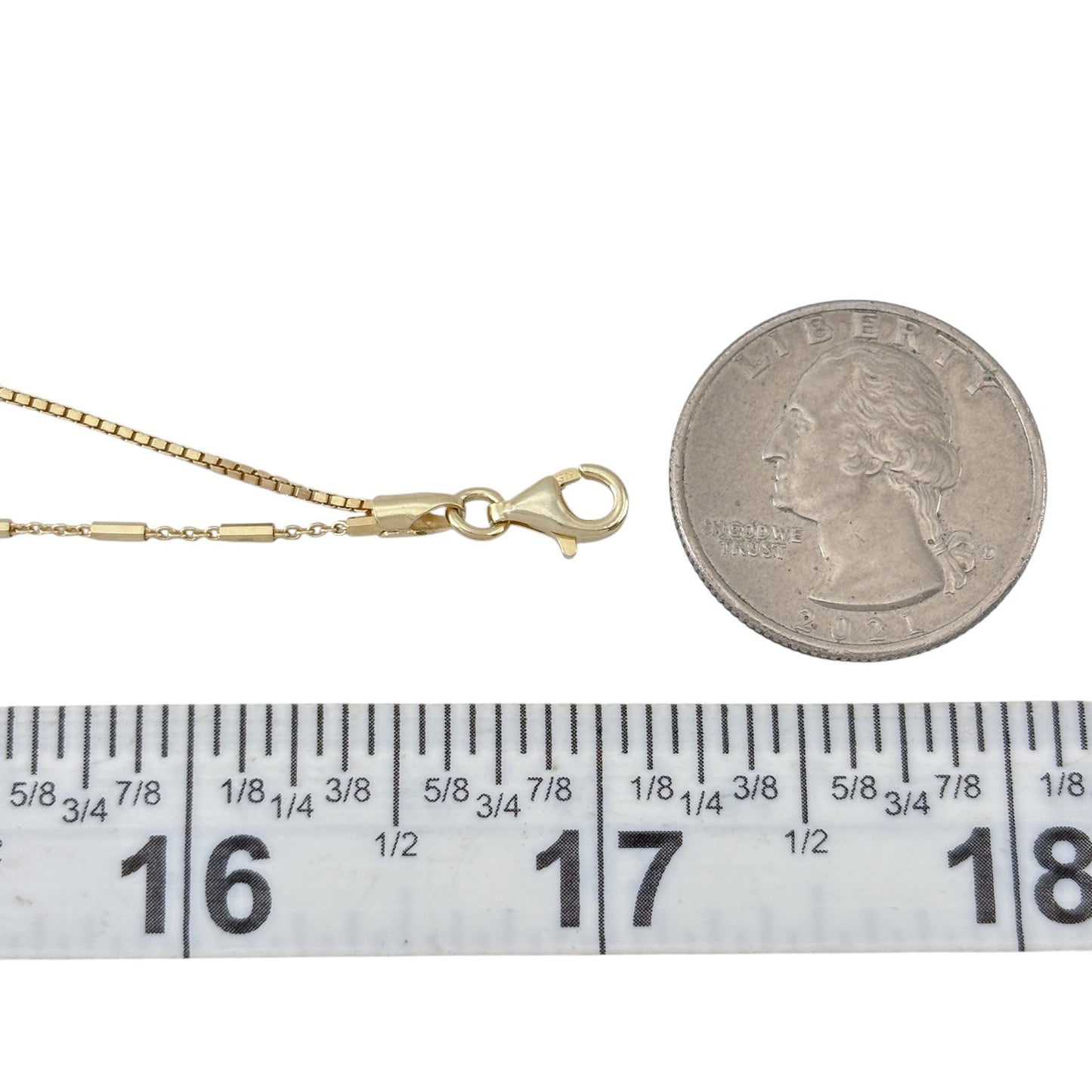 Vintage Gold-Tone Sterling Silver 925 Multi Strand Chain Necklace 15"-17"
