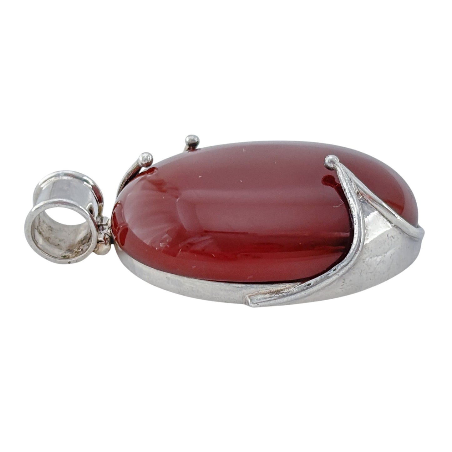 Vintage Sterling Silver 925 Carnelian Pendant