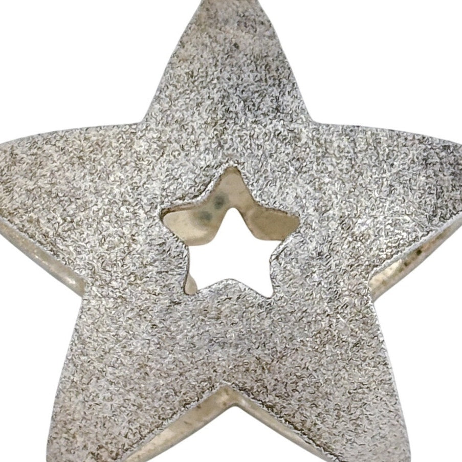Vintage Sterling Silver 925 Star Cutout Pendant