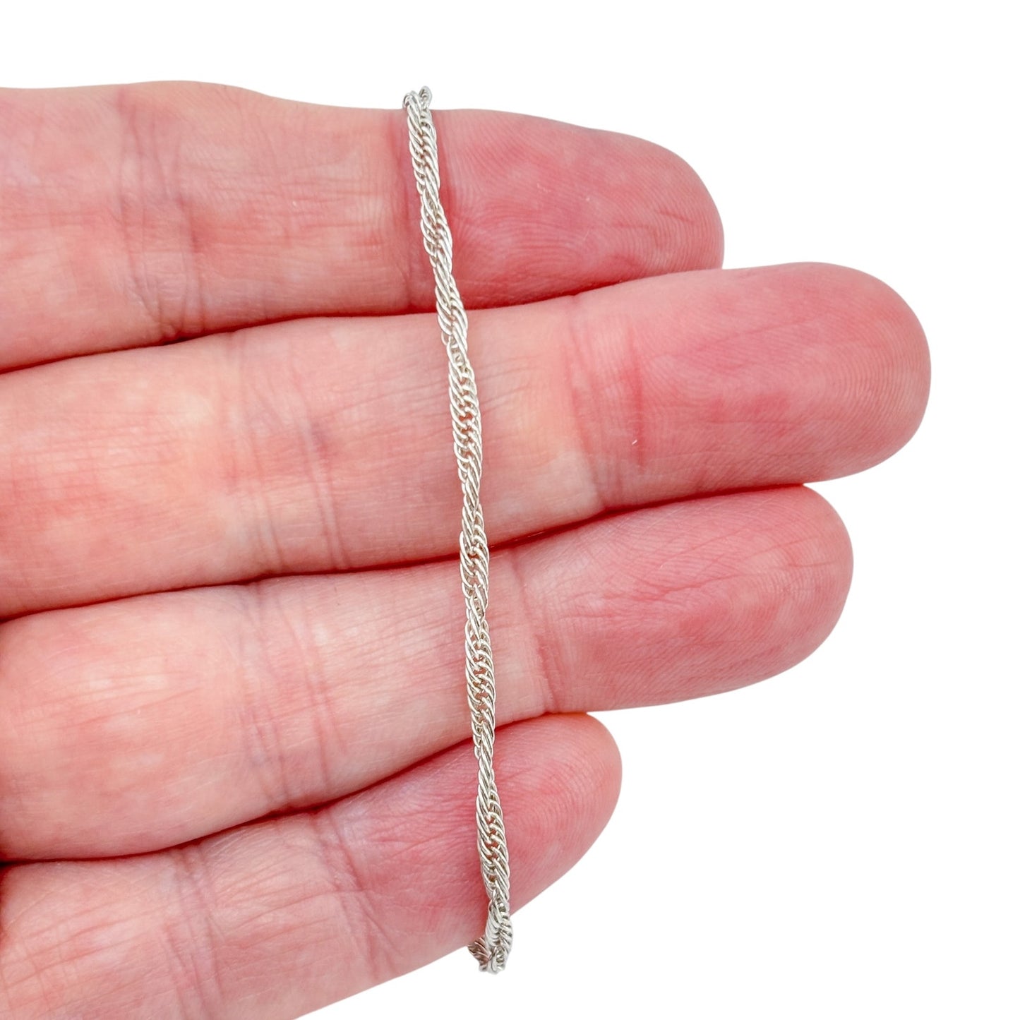 Vintage Italy Sterling Silver 925 Singapore Chain Bracelet 7"