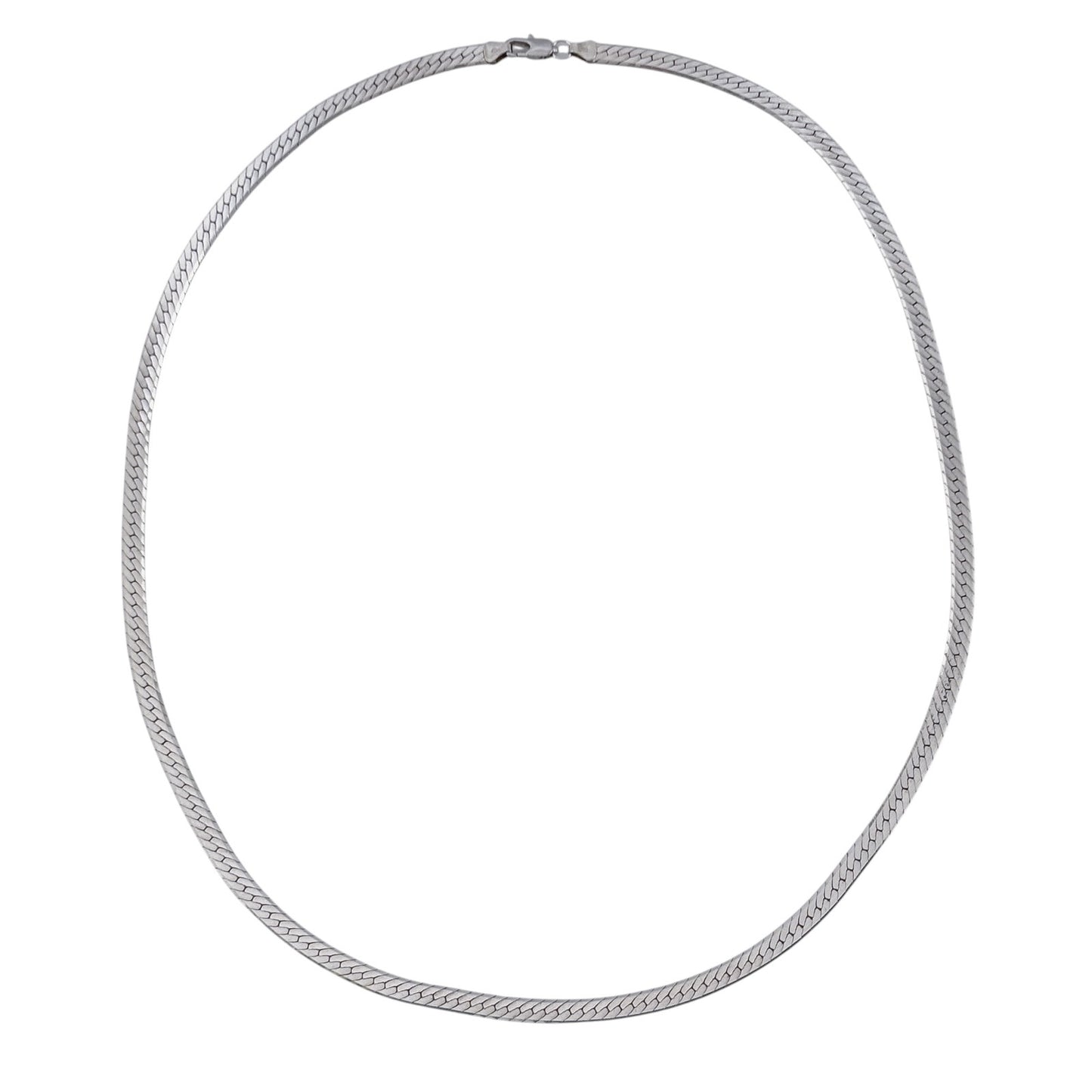 Vintage Italian Sterling Silver 925 Herringbone Chain Necklace 24"