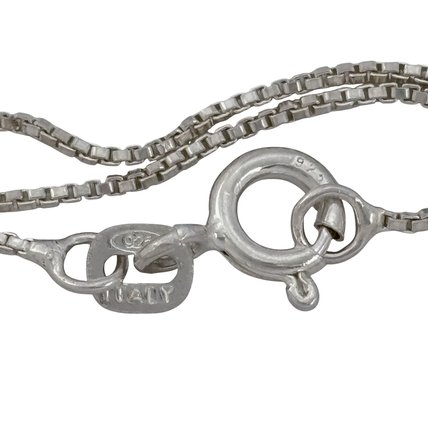 Vintage Italy Sterling Silver 925 Box Link Chain Necklace 18"