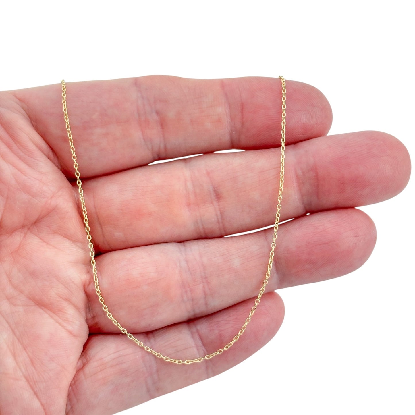 Vintage Gold-Tone Sterling Silver 925 Cable Link Chain Necklace 16"-18"