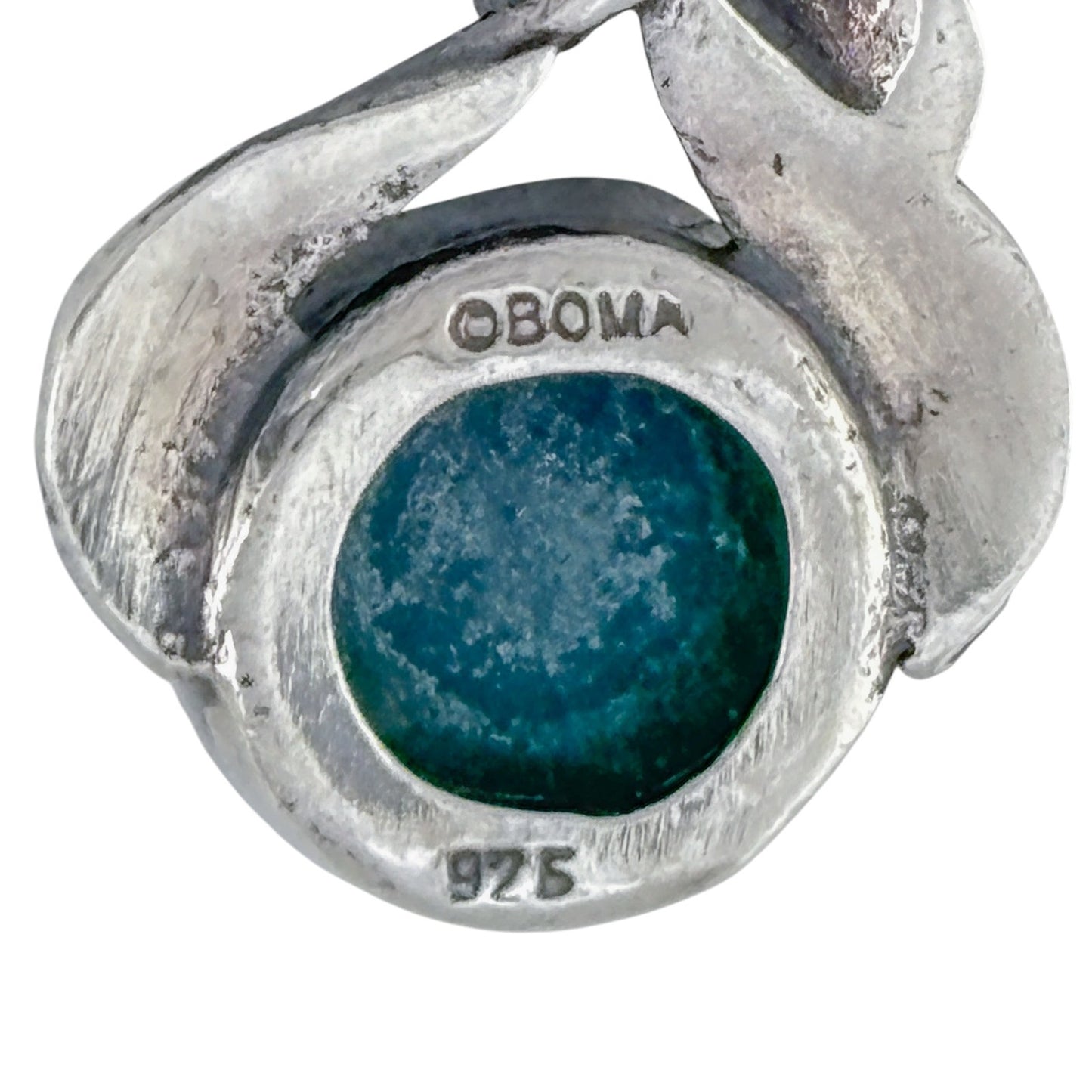 Vintage Sterling Silver 925 Green Onyx Pendant