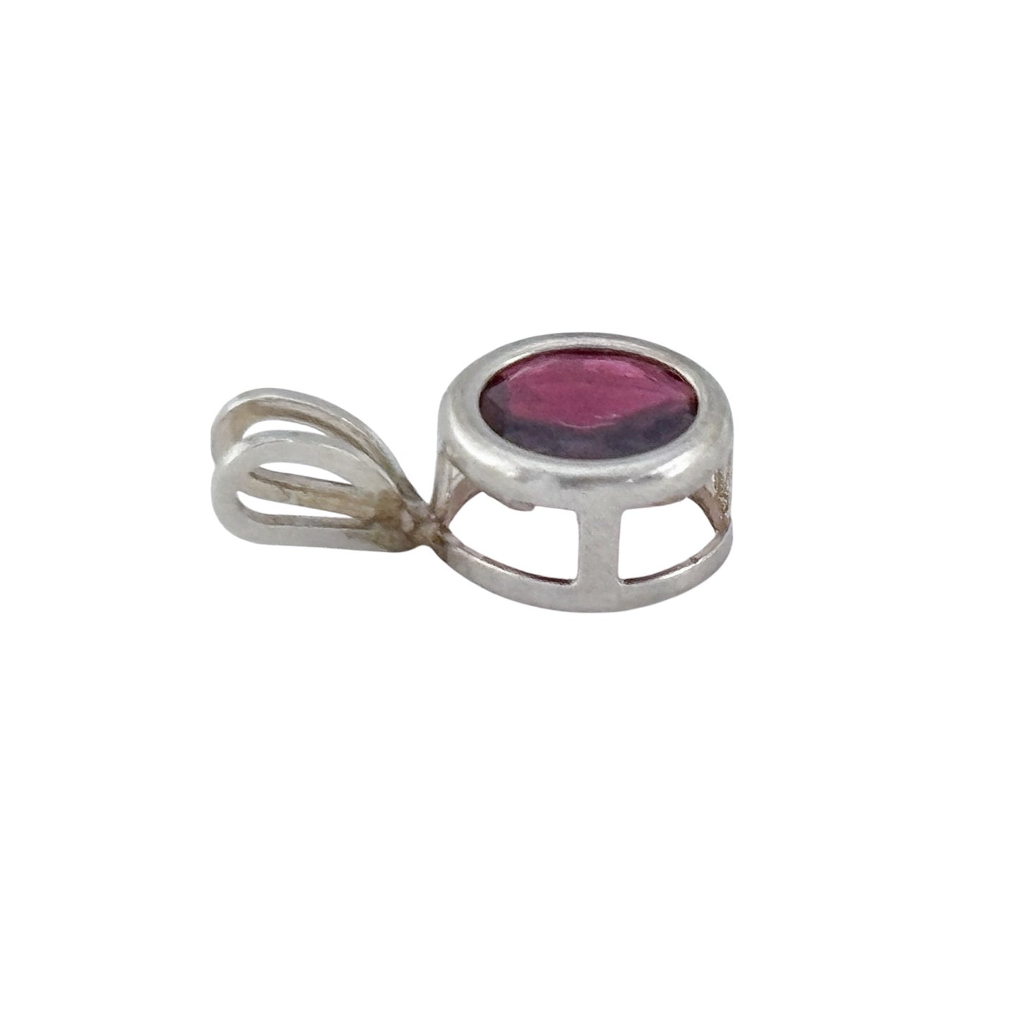 Vintage Sterling Silver 925 Garnet Pendant