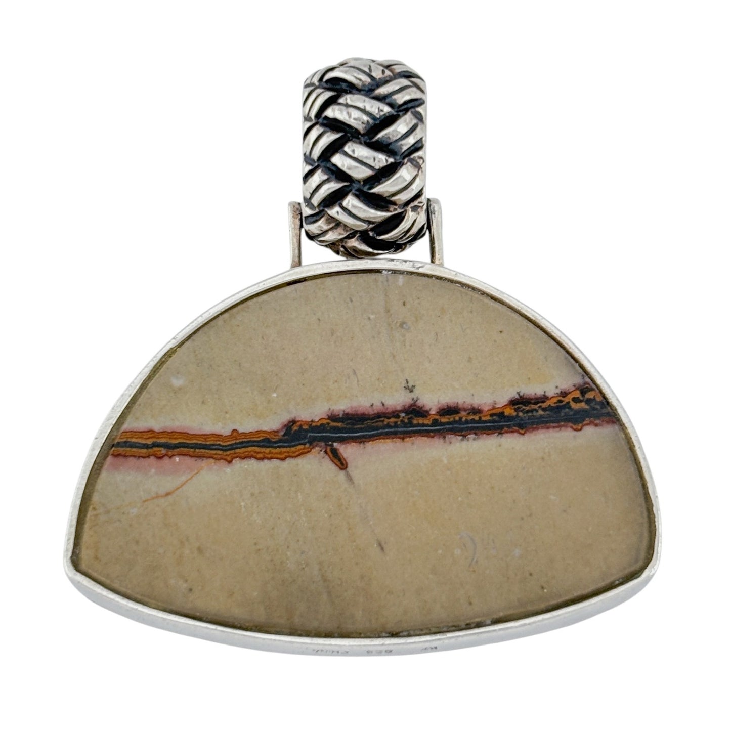 Vintage Sterling Silver 925 Landscape Jasper Pendant