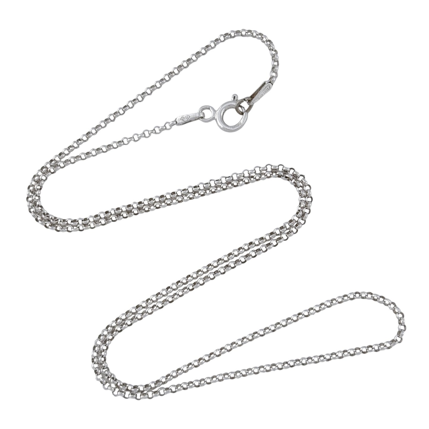 Vintage Sterling Silver 925 Italy Box Link Chain Necklace 18"