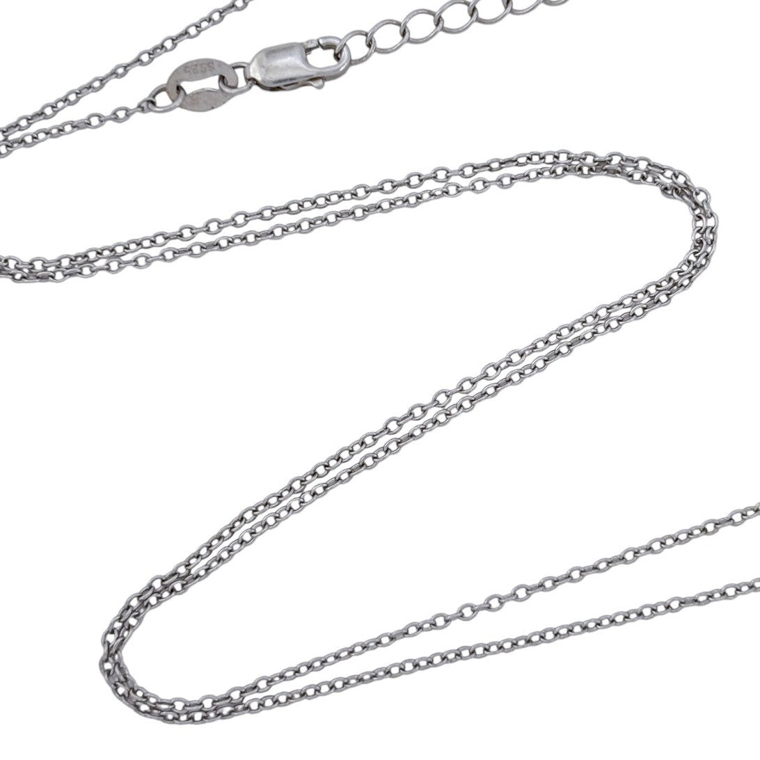 Vintage Sterling Silver 925 Cable Link Chain Necklace 17.5"-19.5"