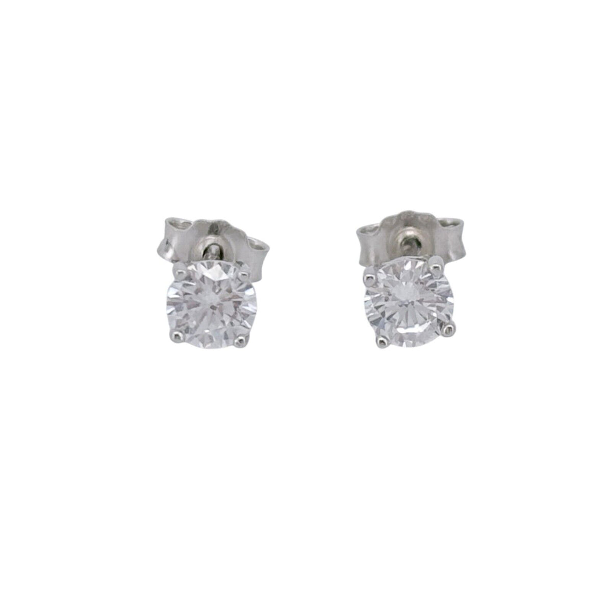 Vintage Sterling Silver 925 Cubic Zirconia Stud Earrings