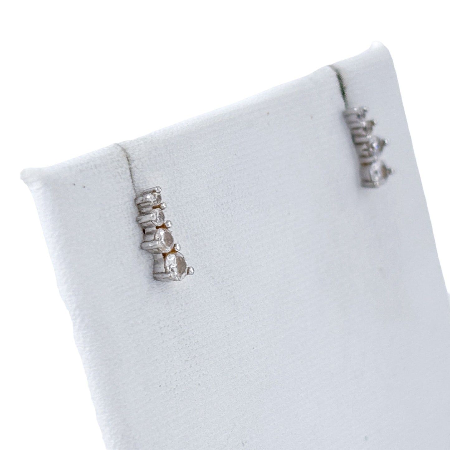 Vintage Sterling Silver 925 Cubic Zirconia Climber Earrings