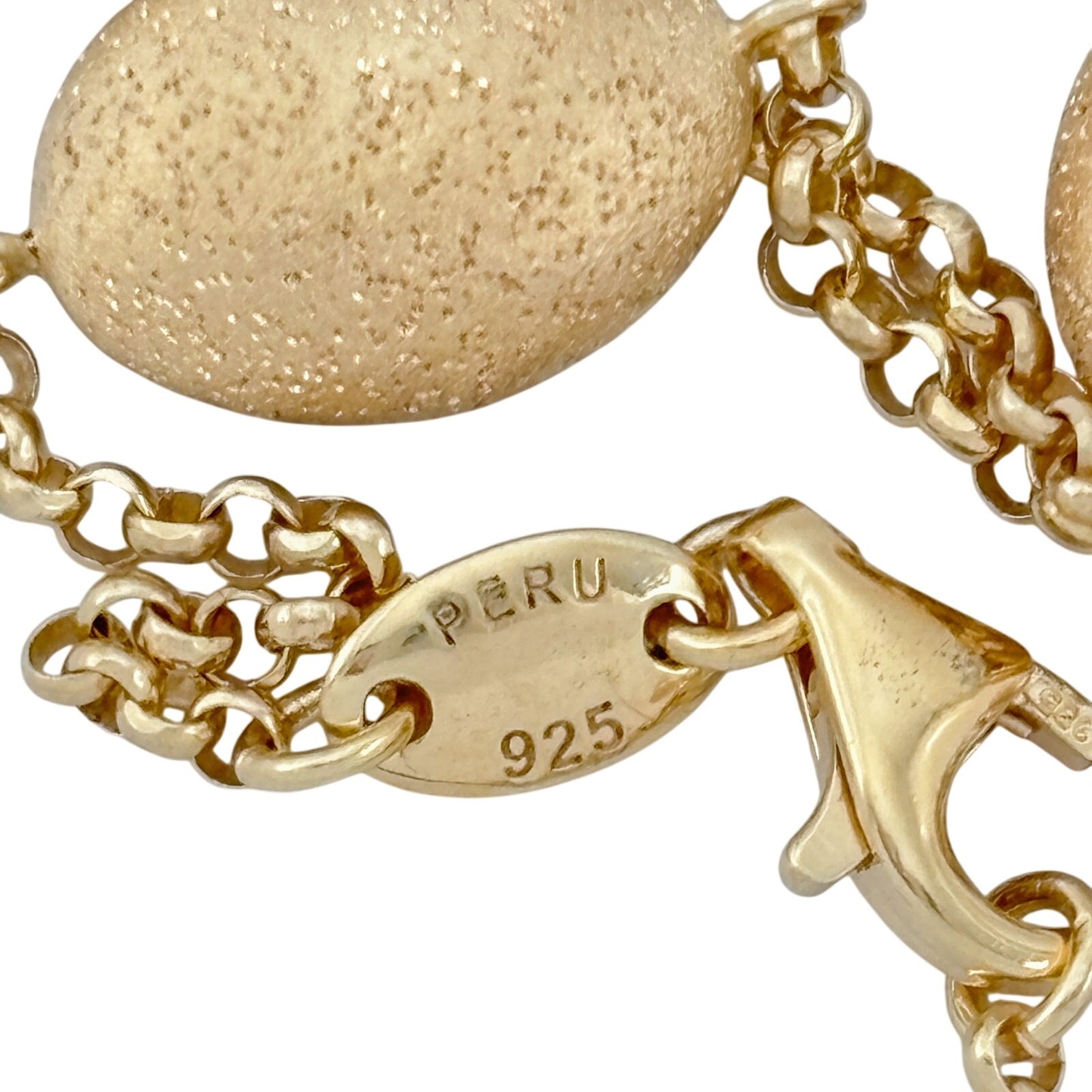 Vintage Charles Garnier Gold-Tone Oval Bead Station Necklace 16", 17", 18"