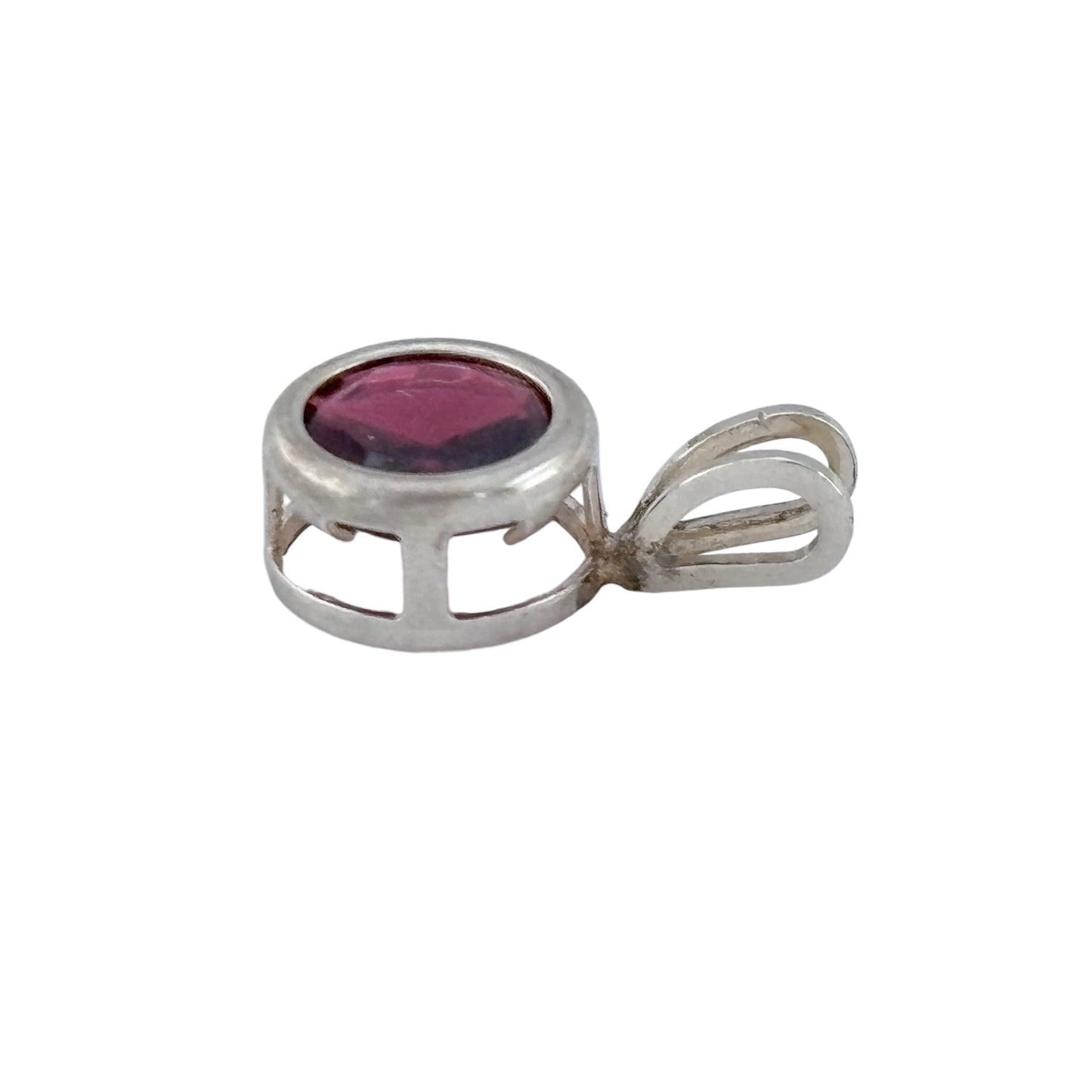 Vintage Sterling Silver 925 Garnet Pendant