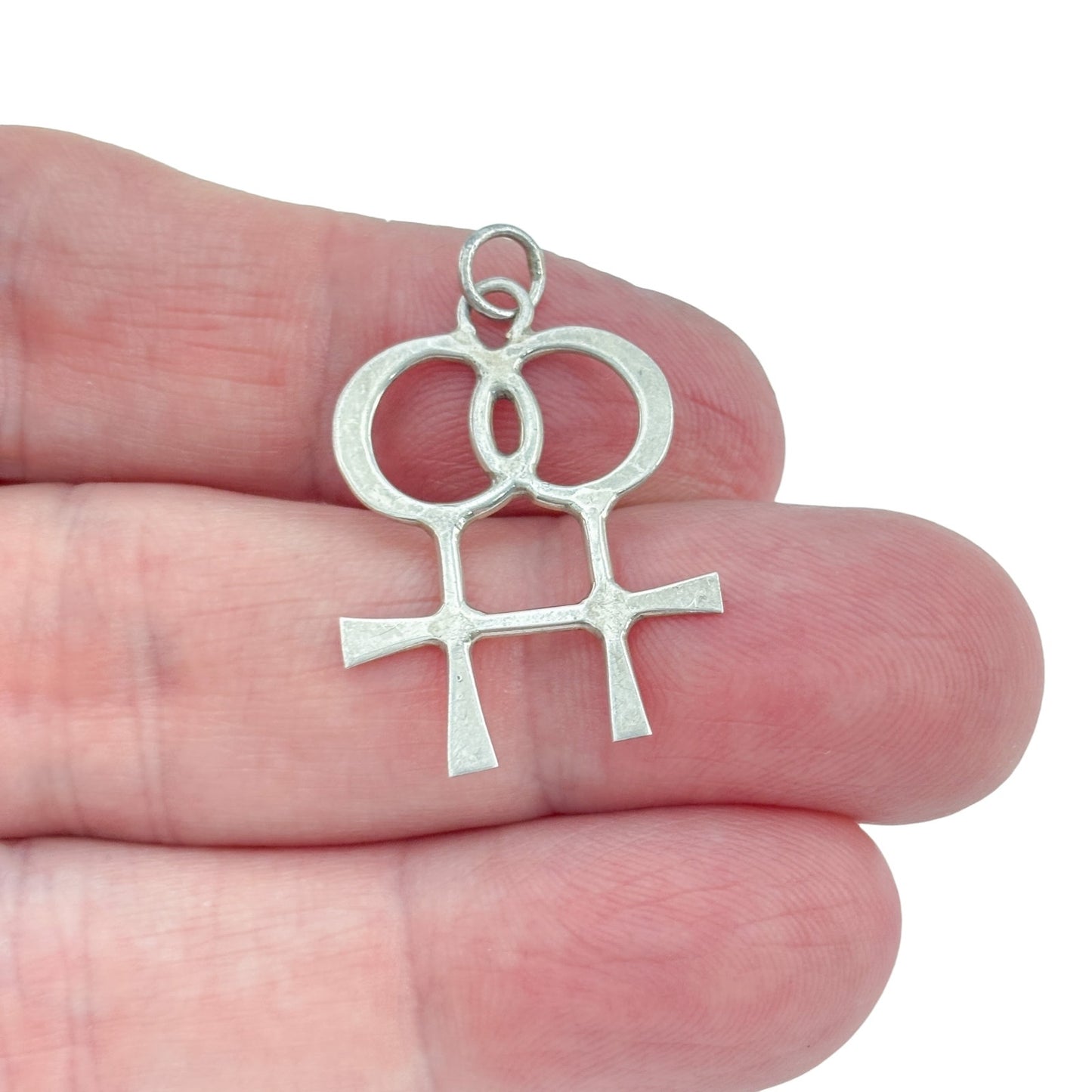 Vintage Sterling Silver 925 Double Venus Lesbian Pride Pendant