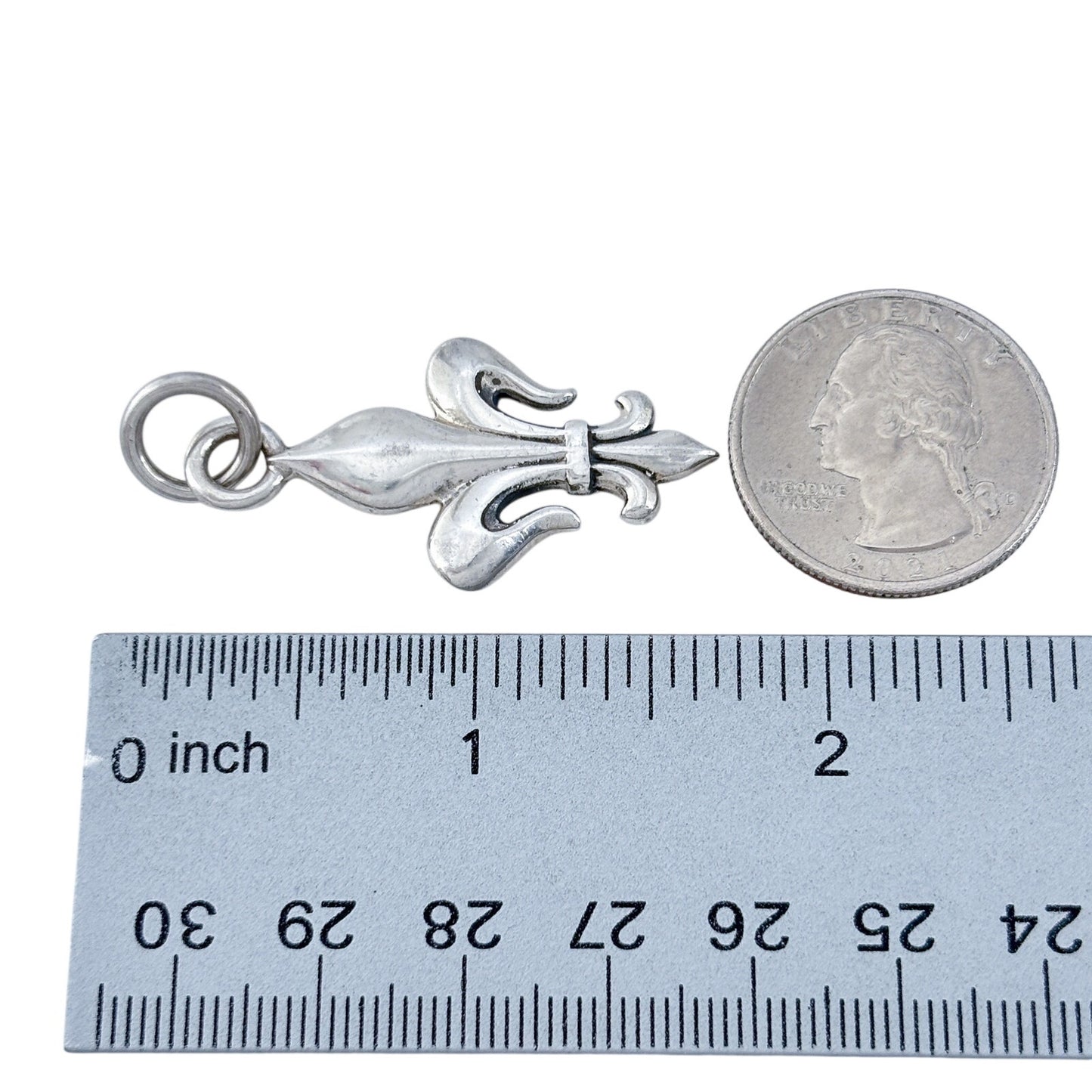 Vintage Sterling Silver 925 Fleur de Lis Pendant
