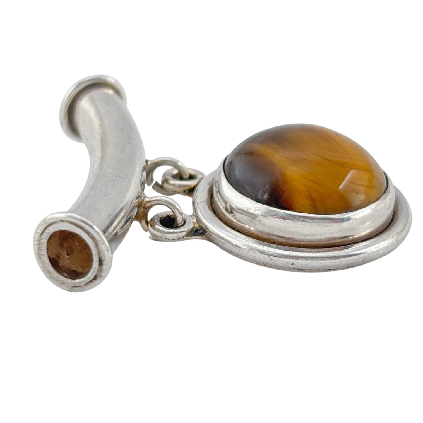 Vintage Sterling Silver 925 Tiger Eye Pendant
