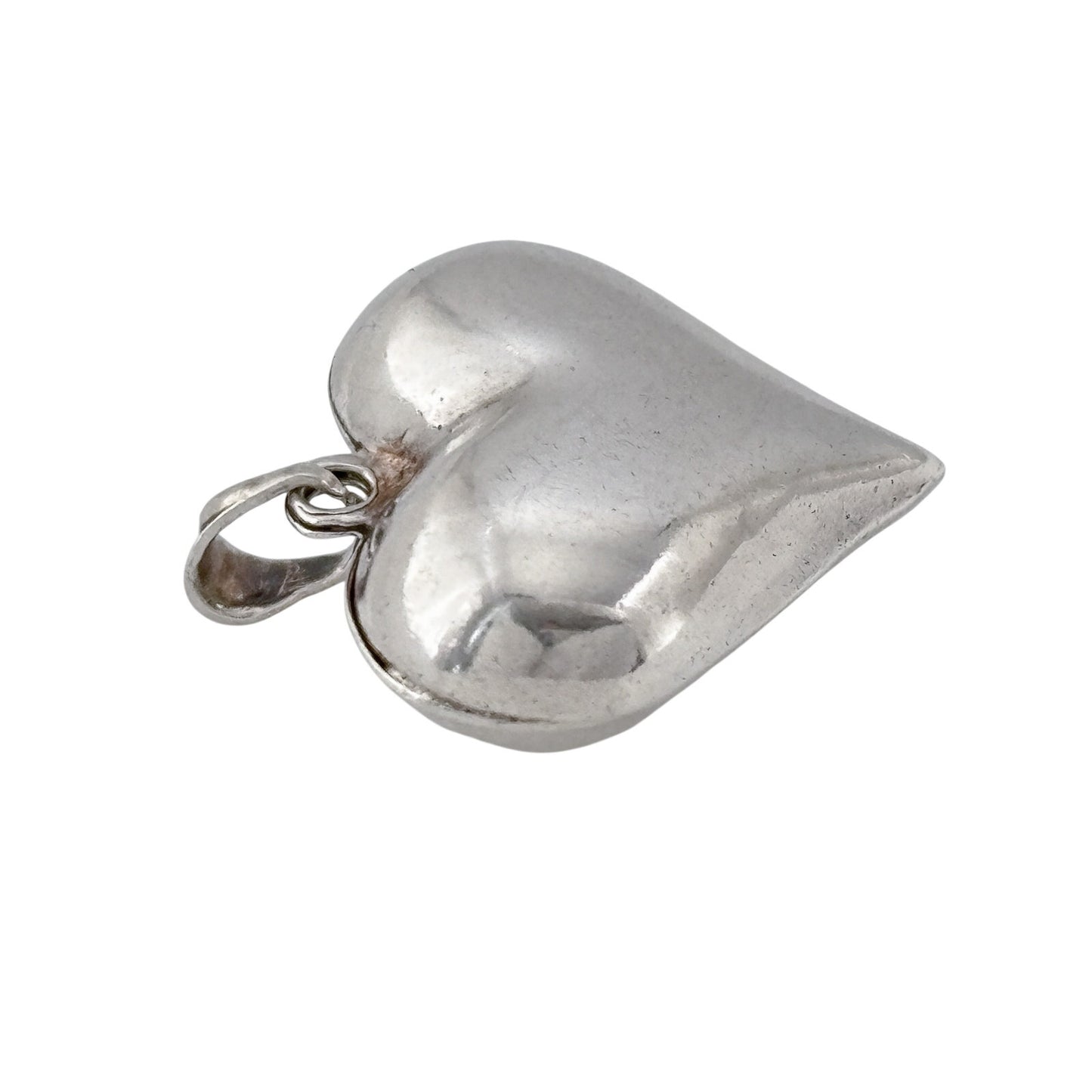 Vintage Sterling Silver 925 Puffy Heart Pendant