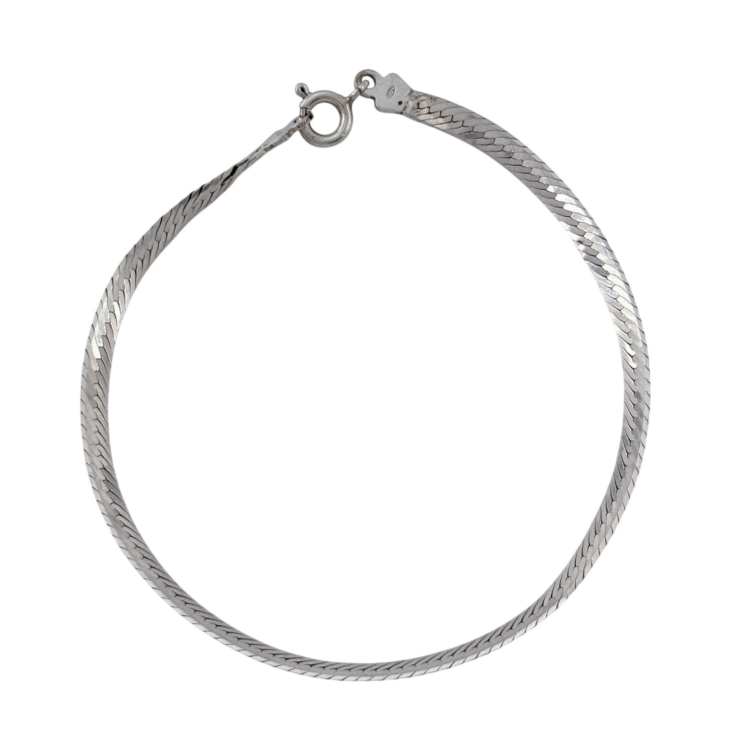 Vintage Italian Sterling Silver 925 Herringbone Bracelet 7"