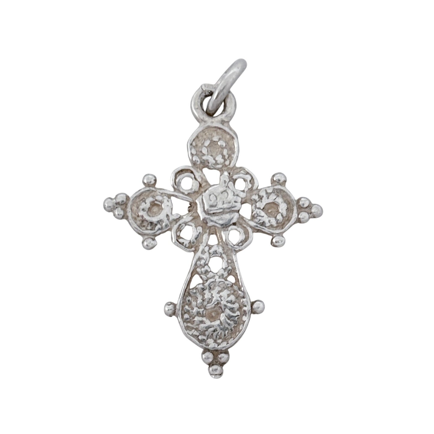 Vintage Sterling Silver 925 Ornate Filigree Cross Pendant