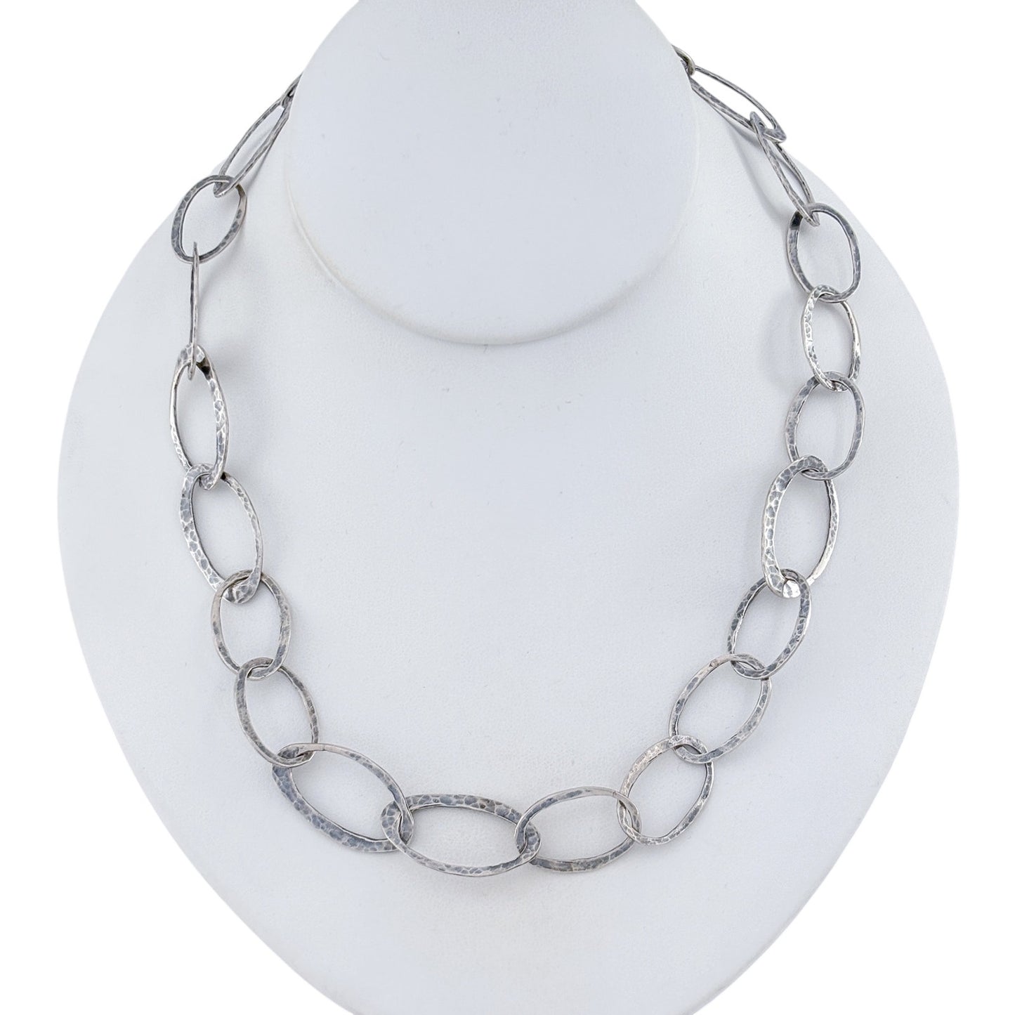 Retired Silpada Sterling Silver 925 Hammered Link Necklace 19" N1667