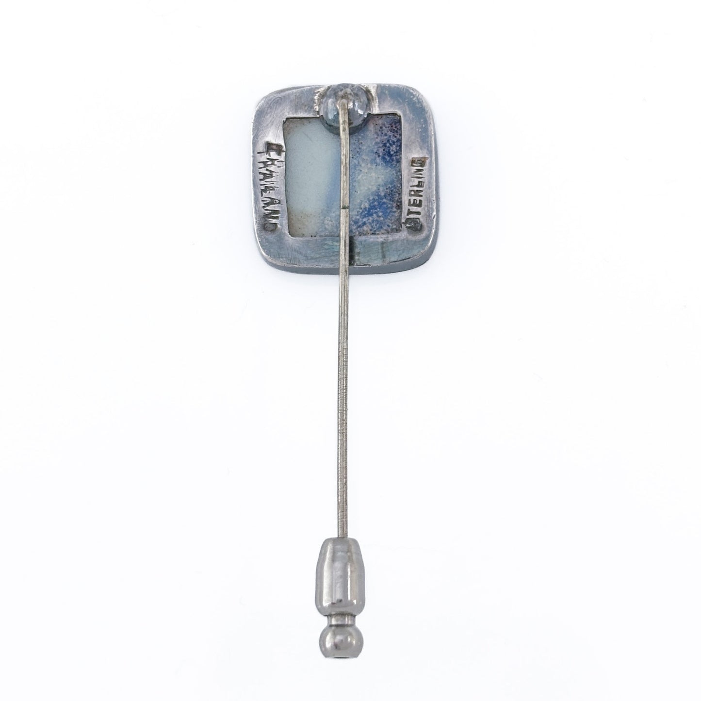 Vintage Sterling Silver 925 Porcelain Stick Pin