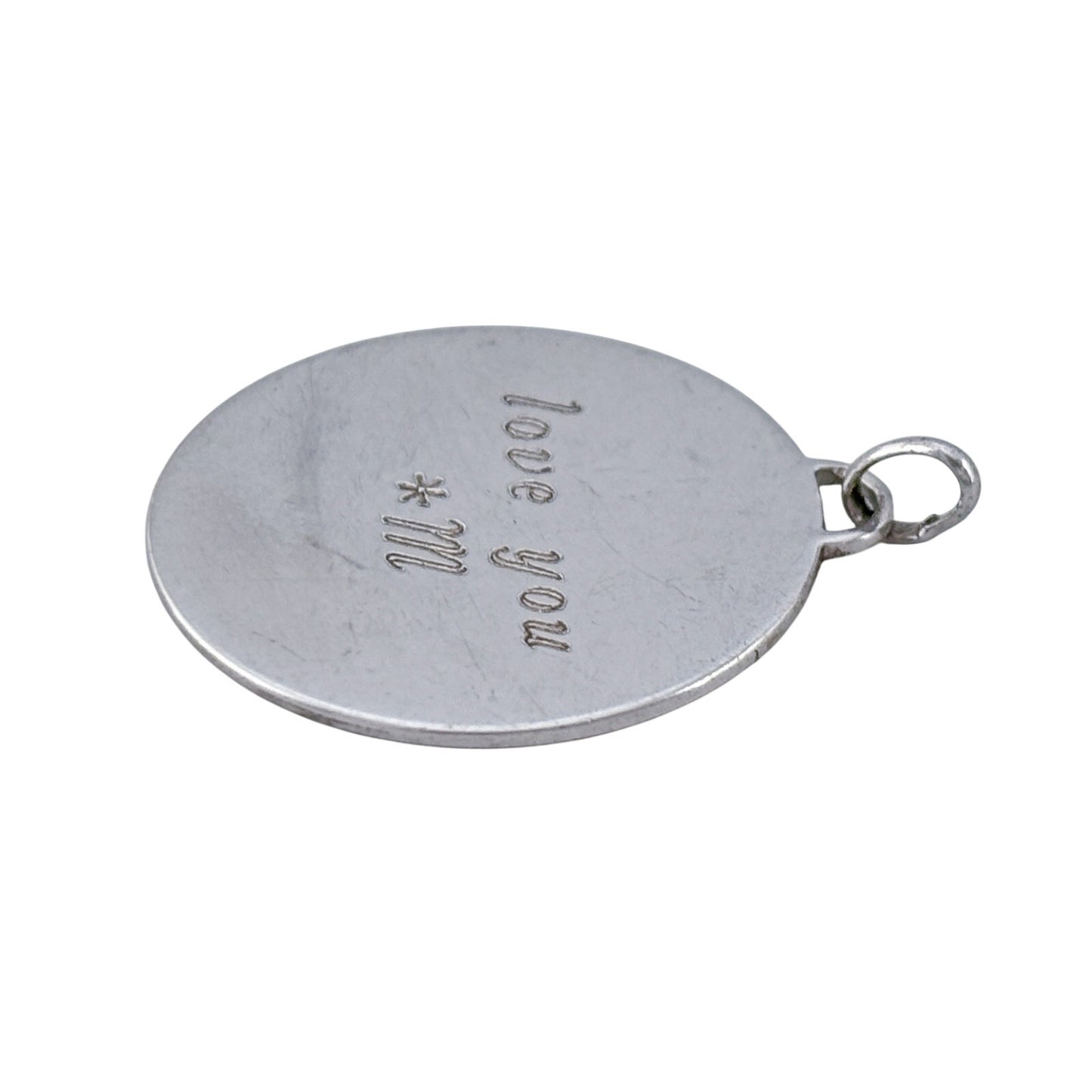 Vintage Sterling Silver 925 Love You Engraved Pendant