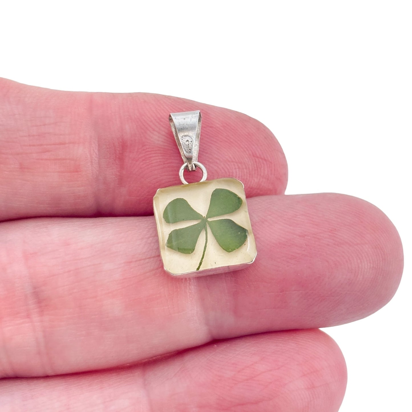 Vintage Sterling Silver 925 Four Leaf Clover Pendant