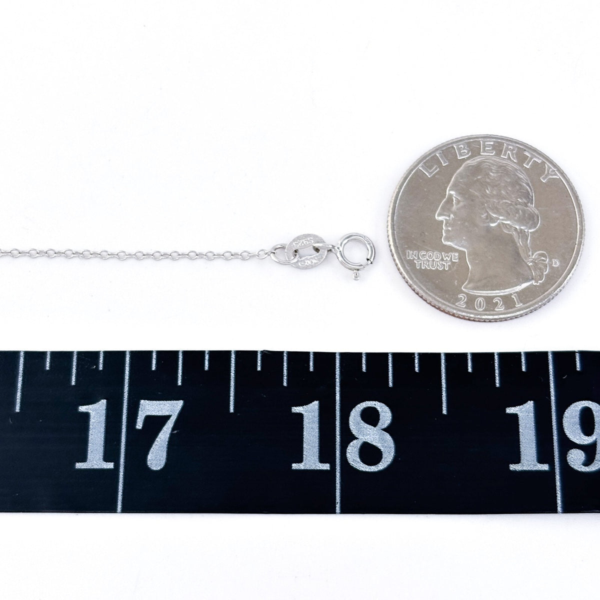 Estate Sterling Silver 925 Cable Chain Necklace 18"
