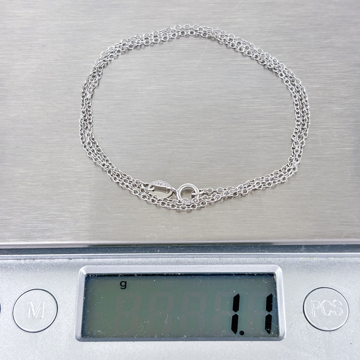 Vintage Sterling Silver 925 Cable Chain Necklace 18”