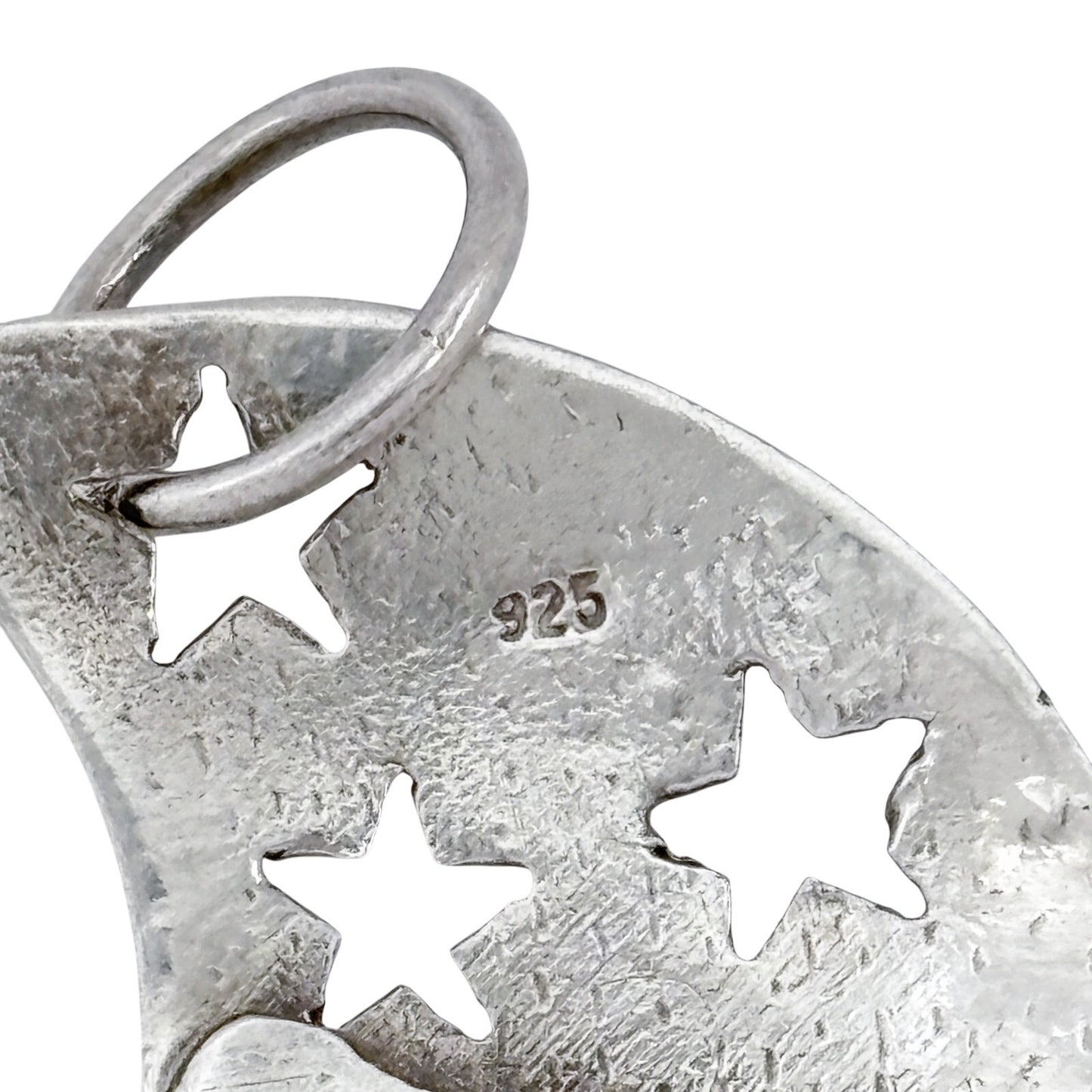 Vintage Sterling Silver 925 Sisters Are Like Stars Moon Pendant