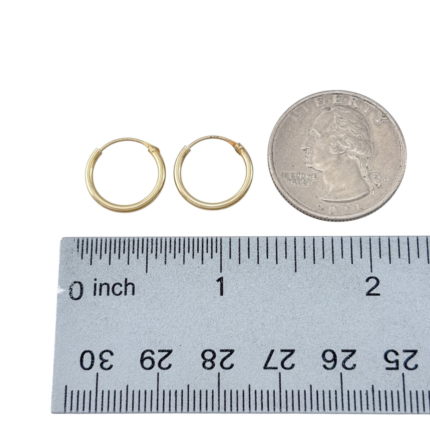 Vintage Gold-Tone Sterling Silver 925 Classic Hoop Earrings