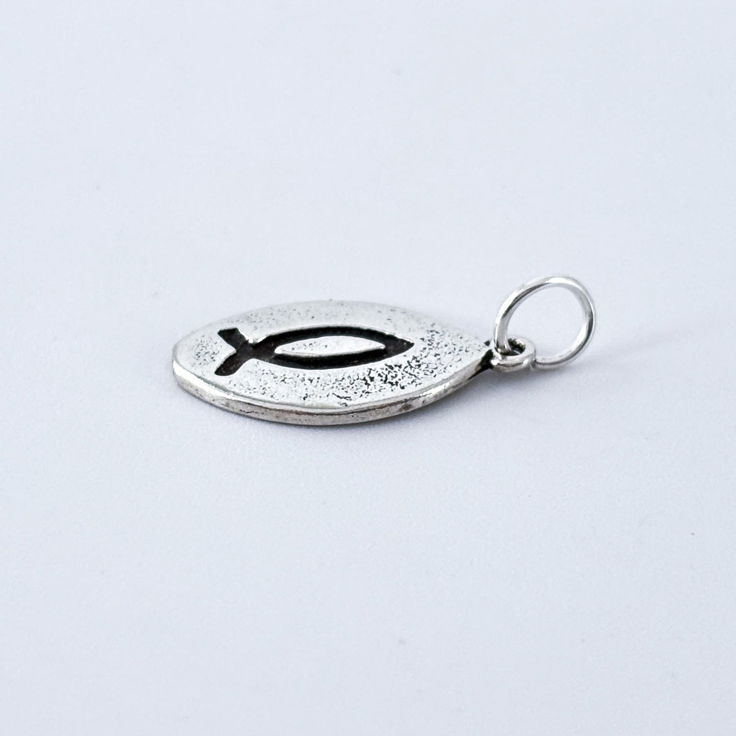 Vintage Sterling Silver 925 Religious Ichthys Fish Charm Pendant