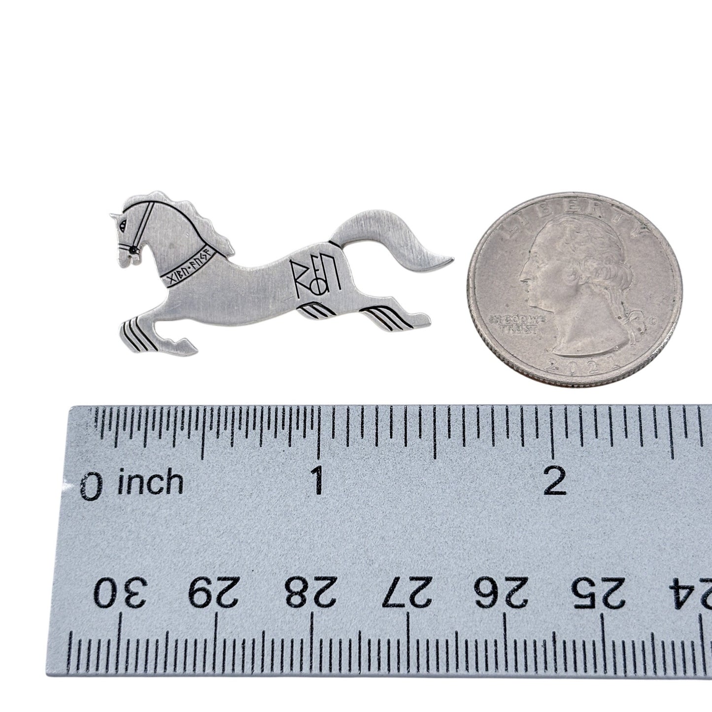 Vintage Sterling Silver 925 Celtic Horse Rune Pendant