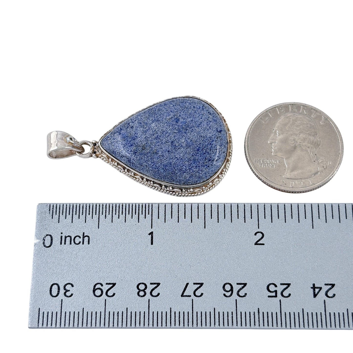 Vintage Sterling Silver 925 Denim Lapis Lazuli Pendant